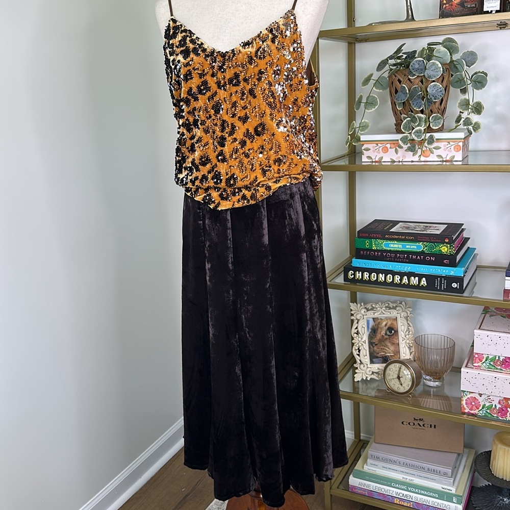 Sharon Young Brown Velvet Skirt